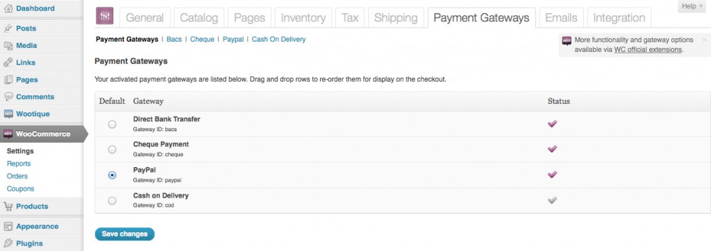 Payment Gateways Settings