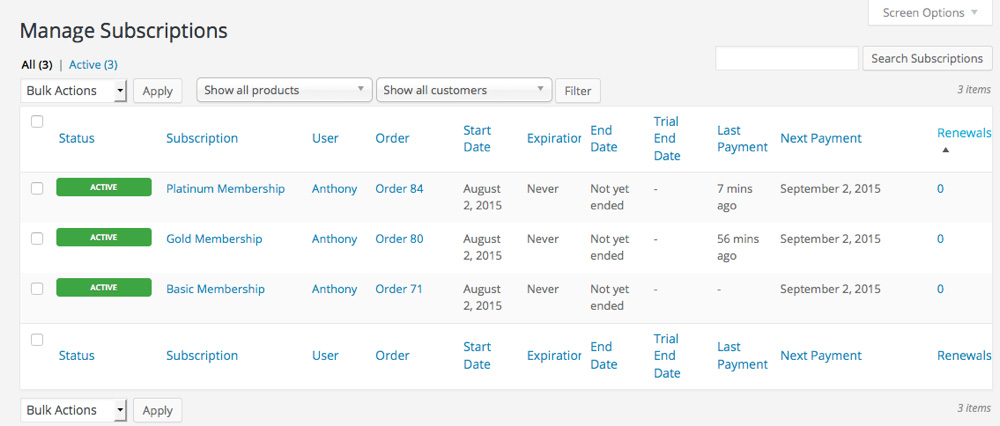 Manage Subscriptions | eSy[GB]