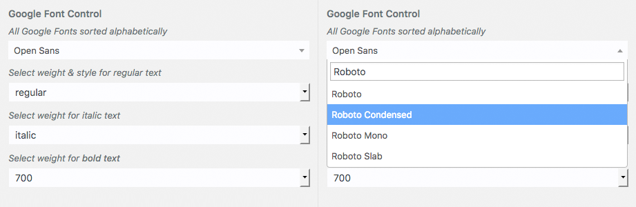 Google Font Select